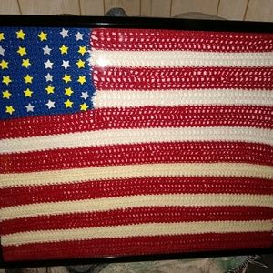 Home made crochet american flag